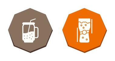 cóctel y medio litro de cerveza icono vector