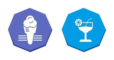 Ice Cream and Cocktail Icon vector