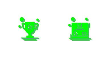 Trophy and Box Icon vector