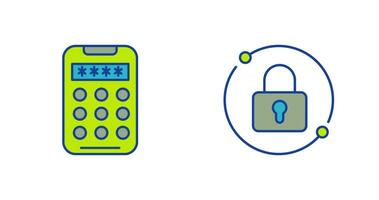 Pin Code and Pad Lock Icon vector