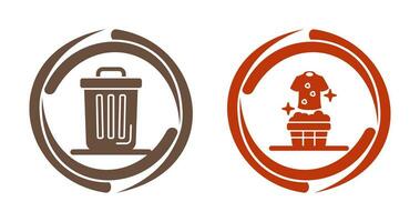 Trash Can and Laundary Icon vector