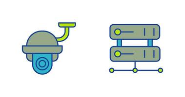 Security Camera and Server Icon vector