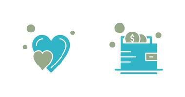 Heart and Wallet Icon vector