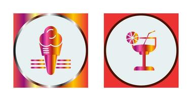 Ice Cream and Cocktail Icon vector