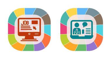 Online Job and Online Job Interview Icon vector