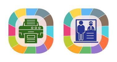 Printer and Cash Deposit Icon vector