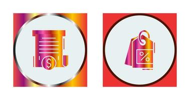 Bill and Price Tag Icon vector