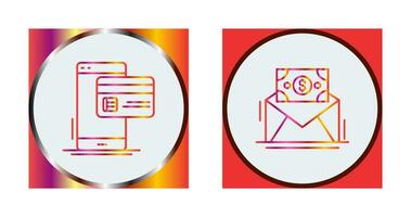 Cashless Payment and Mail Coin Icon vector