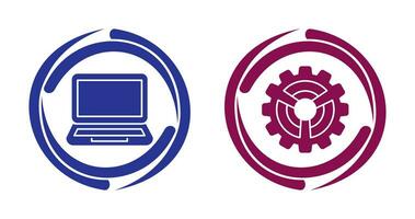 Laptop and Setting Icon vector