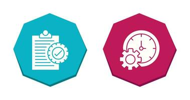 Check List and Time Setting Icon vector