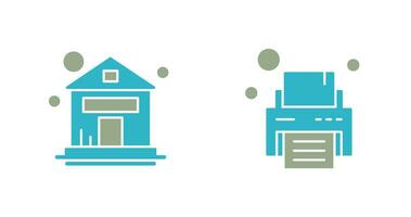 House and Printer Icon vector