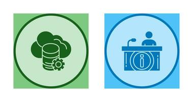 cloud data and information desk Icon vector