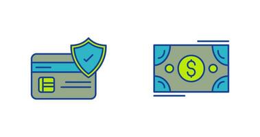 Card Protection and Dollar Icon vector