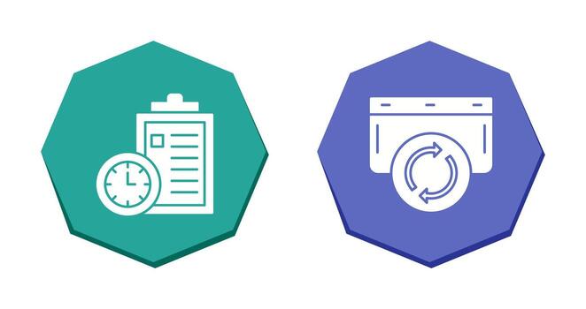 Time Management and Refresh Icon vector