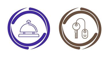 Room key and Desk Bell Icon vector