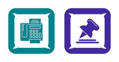 Fax Machine and Pin Icon vector