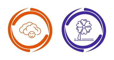 Cloudy and Clover  Icon vector