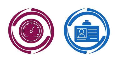 Id Card and Speedometer  Icon vector