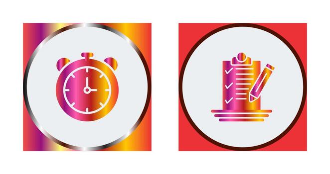Stopwatch and Check List Icon vector