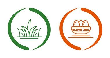 Grass and Eggs Icon vector