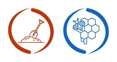 Digging and Honeycomb Icon vector