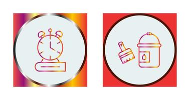 Paint Brush and Alarm Clock Icon vector