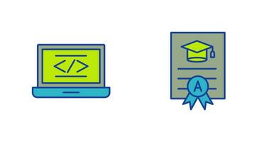 Coding and Report Card Icon vector