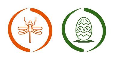 Dragonfly and Easter  Icon vector