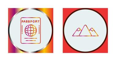 Passport and Mountain Icon vector