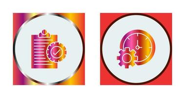 Check List and Time Setting Icon vector