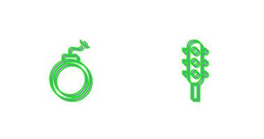 Traffic Signal and Block Icon vector