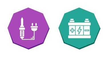 Soldering and Battery Icon vector