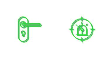 Alert and Door Lock Icon vector