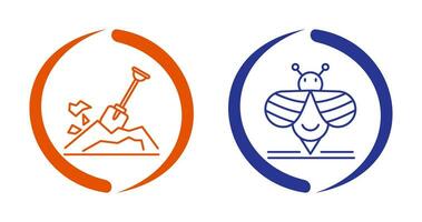 Digging and Bee Icon vector