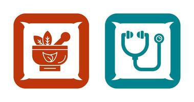 Ayurvedic and Stethoscope Icon vector