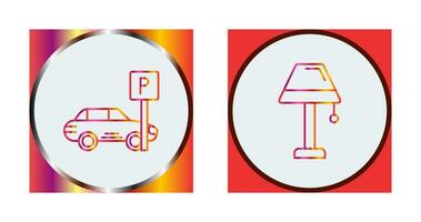 Parking and Lamp Icon vector
