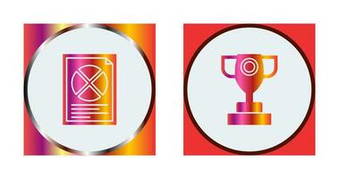 Pie Chart and Trophy Icon vector