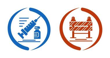 Syringe and Road Blockade Icon vector