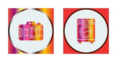 Digital Camera and Washing  Icon vector