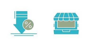 Discount and Online Shopping Icon vector