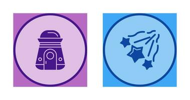 space capsule And falling stars Icon vector