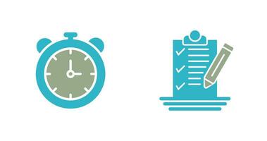 Stopwatch and Check List Icon vector