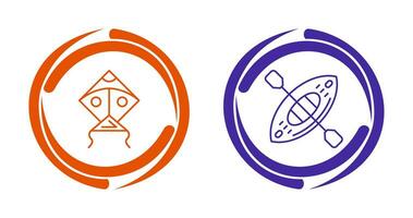 Kite and Kayak Icon vector