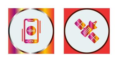 Recorder and Satellite Icon vector