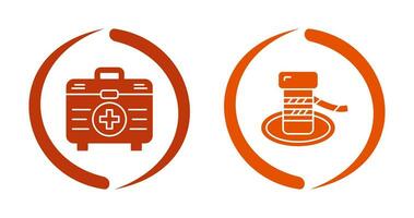 First Aid Kit and Bollard Icon vector