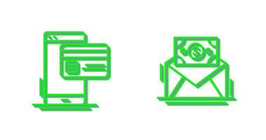 Cashless Payment and Mail Coin Icon vector