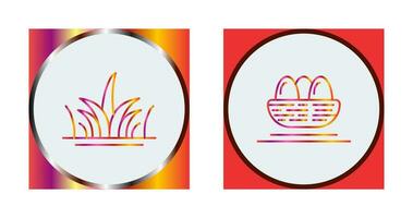 Grass and Eggs Icon vector