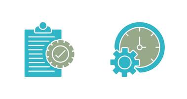 Check List and Time Setting Icon vector