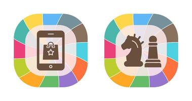 Online Shopping and Chess Piece Icon vector