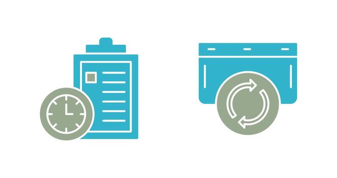Time Management and Refresh Icon vector